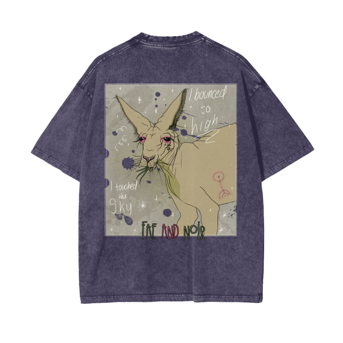 Bounce High, Touch the Sky Acid Wash Oversize T-Shirt