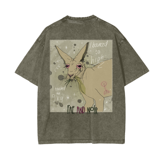 Bounce High, Touch the Sky Acid Wash Oversize T-Shirt