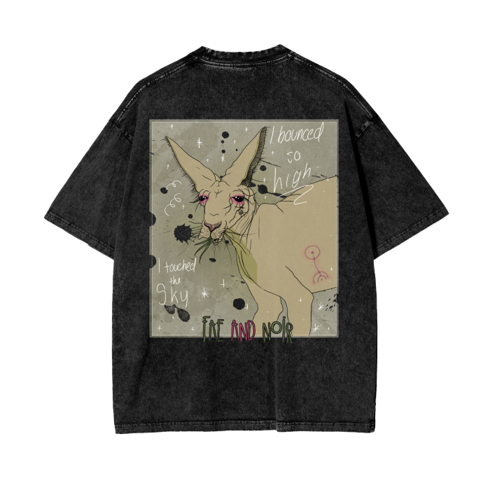 Bounce High, Touch the Sky Acid Wash Oversize T-Shirt