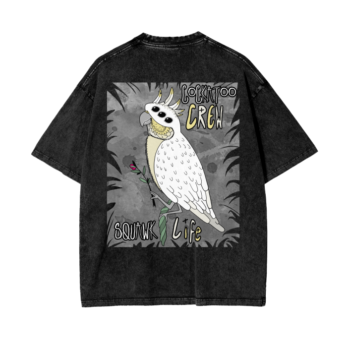 Cockatoo Crew Acid Wash Oversize T-Shirt