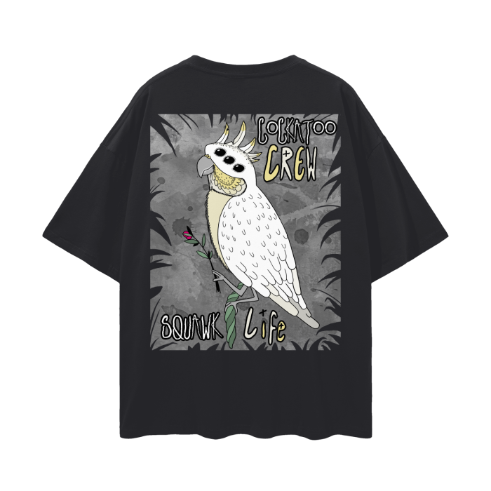 Cockatoo Crew Oversize Deep Drop Shoulder Tee