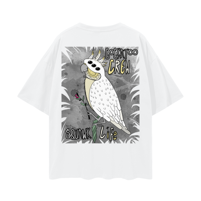 Cockatoo Crew Oversize Deep Drop Shoulder Tee